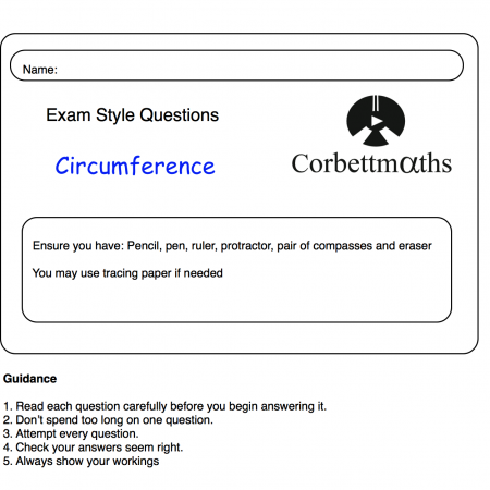 Circumference Practice Questions