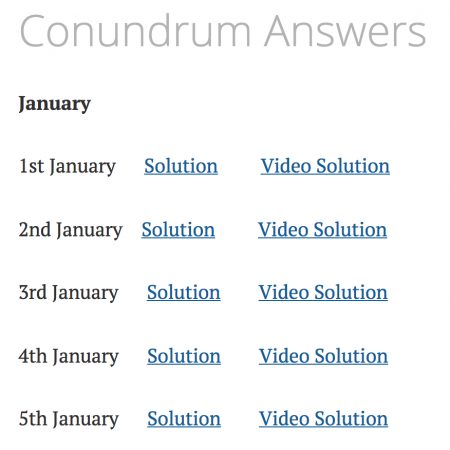 Conundrum Answers