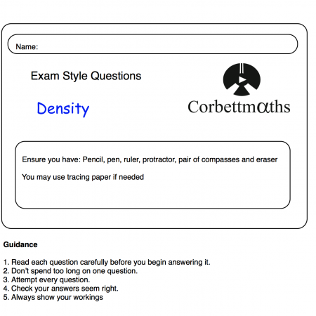 Density Practice Questions