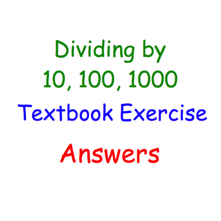 Division by 10, 100, 1000 Textbook Answers