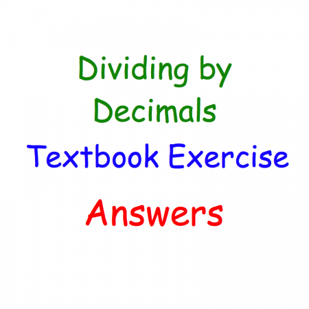 Dividing by Decimals Textbook Answers