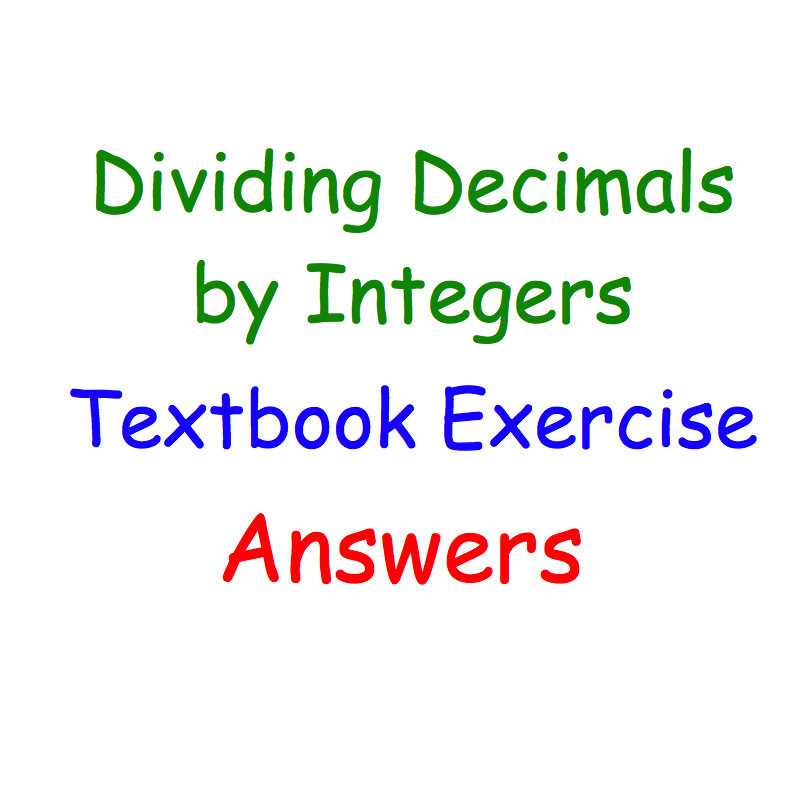Dividing Decimals By Whole Numbers Textbook Answers Corbettmaths