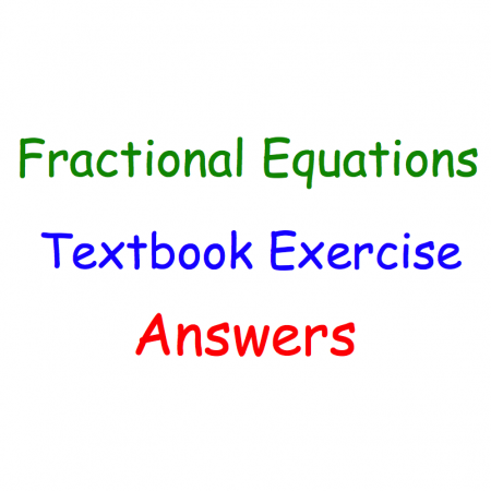 Fractional Equations Textbook Answers