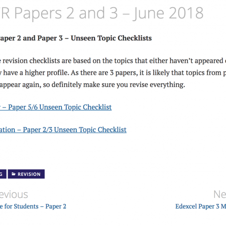 OCR Papers 2 and 3 – June 2018