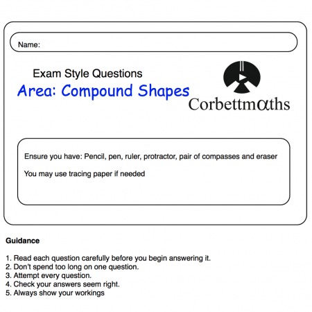 Area of Compound Shapes Practice Questions