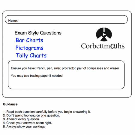 Bar Charts, Pictograms and Tally Charts Practice Questions