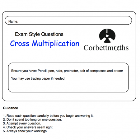 Cross Multiplication Practice Questions
