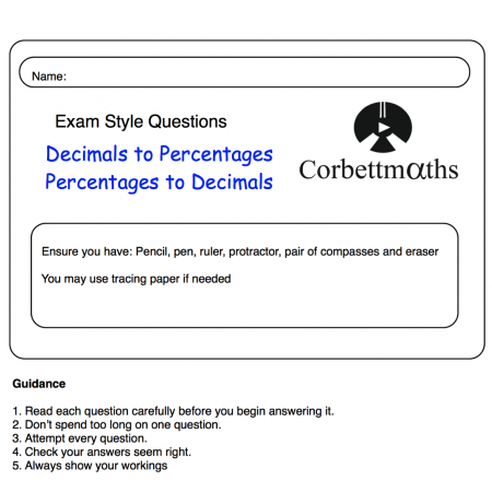 Decimal and Percentages Practice Questions