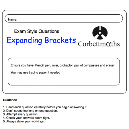 Expanding Brackets Practice Questions