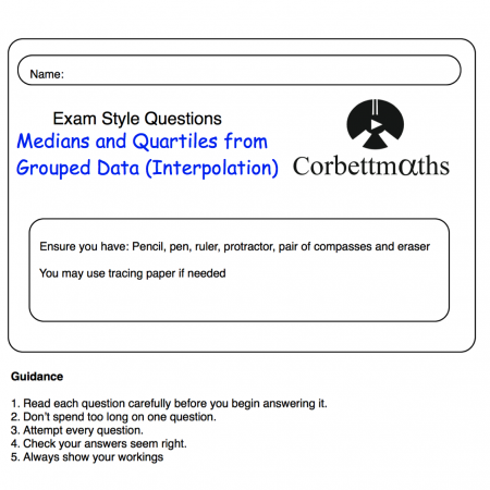 Median from Grouped Data Practice Questions