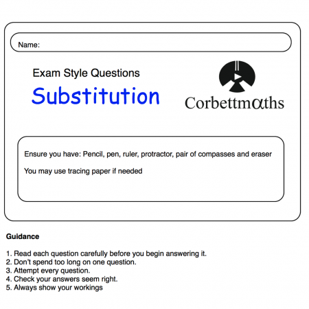 Substitution Practice Questions