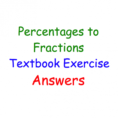 Percentages to Fractions Textbook Answers