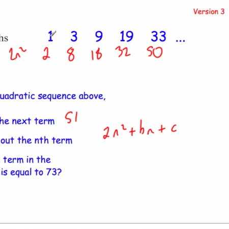 Quadratic Sequences – Version 3 Video