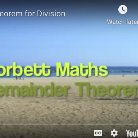 Remainder Theorem for Division Video