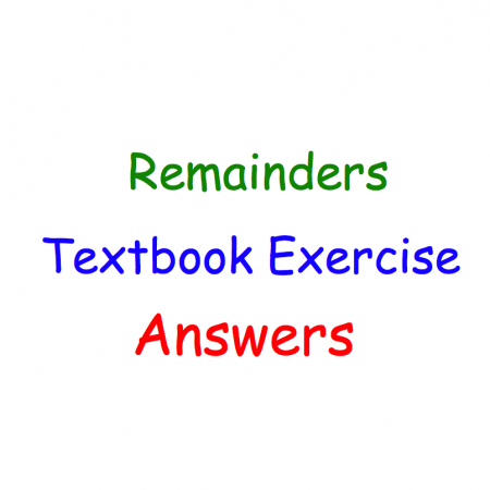 Remainders Textbook Answers