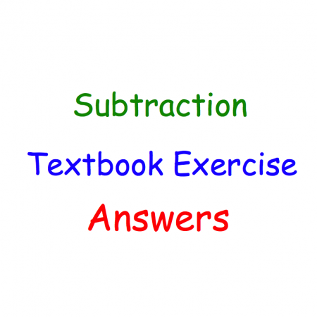 Subtraction Textbook Answers