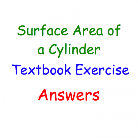Surface Area: Cylinder Textbook Answers