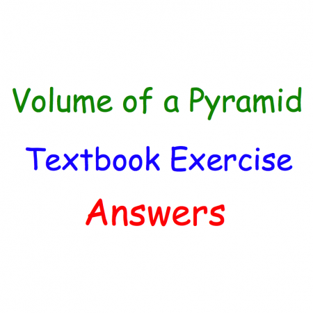 Volume of a Pyramid Textbook Answers