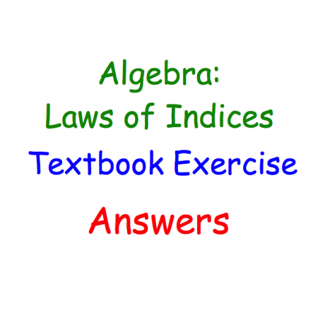 Laws of Indices Textbook Answers