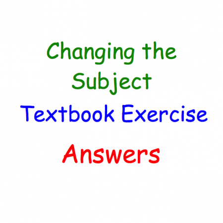 Changing the Subject Textbook Answers