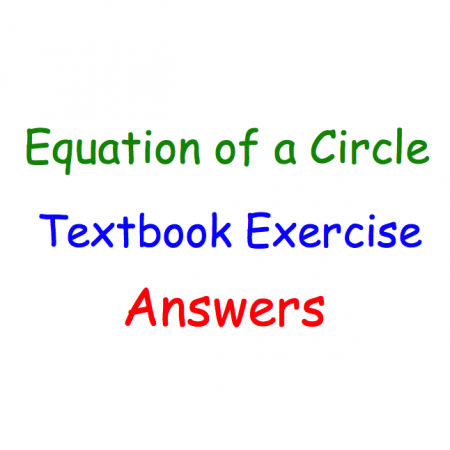 Textbook Answers – Equation of a Circle