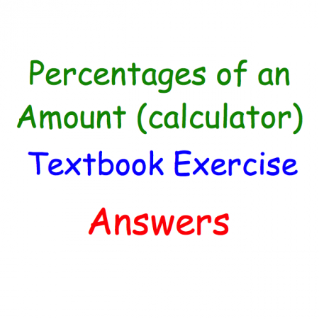Percentage of an Amount (Calculator) Textbook Answers