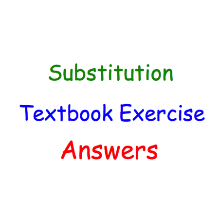 Substitution Textbook Answers