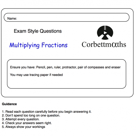 Multiplying Fractions Practice Questions
