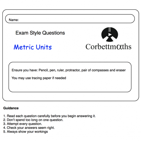 Metric Units Practice Questions