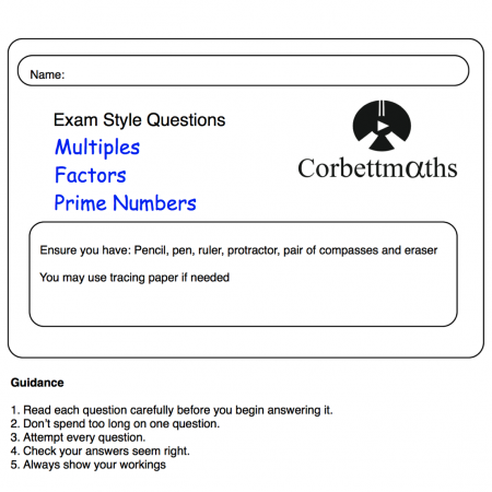 Multiples, Factors and Primes Practice Questions