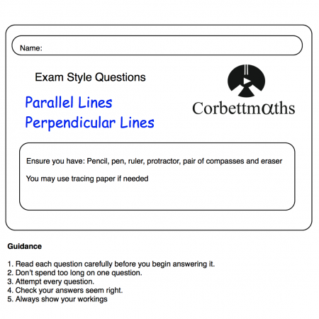 Parallel and Perpendicular Lines Practice Questions