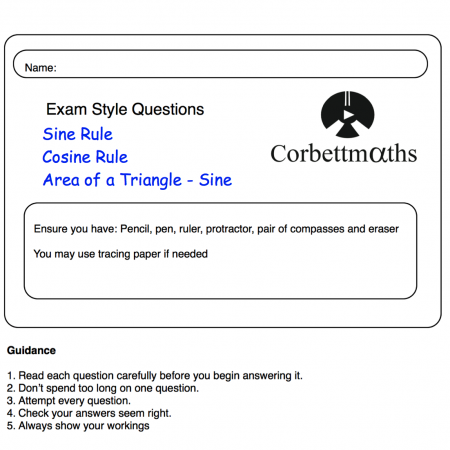 Sine Rule and Cosine Rule Practice Questions