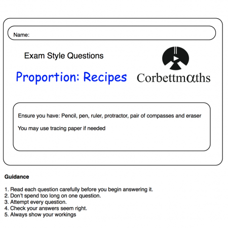 Recipes Practice Questions