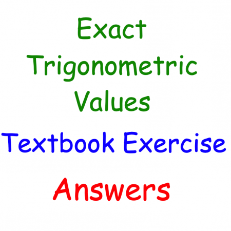 Exact Trigonometric Values Textbook Answers
