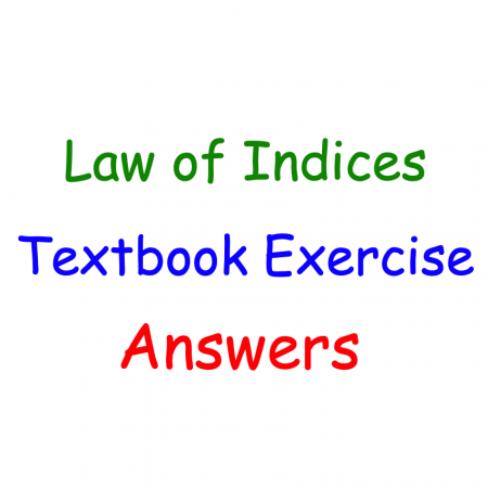Law of Indices Textbook Answers