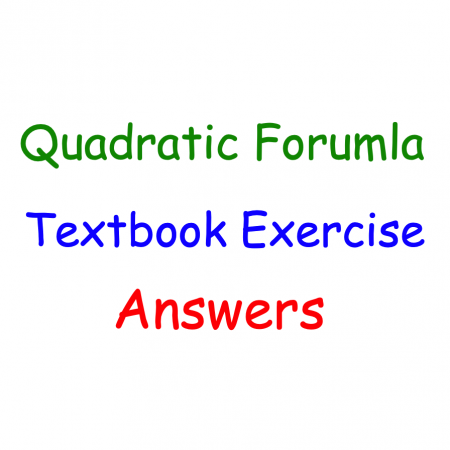 Quadratic Formula Textbook Answers