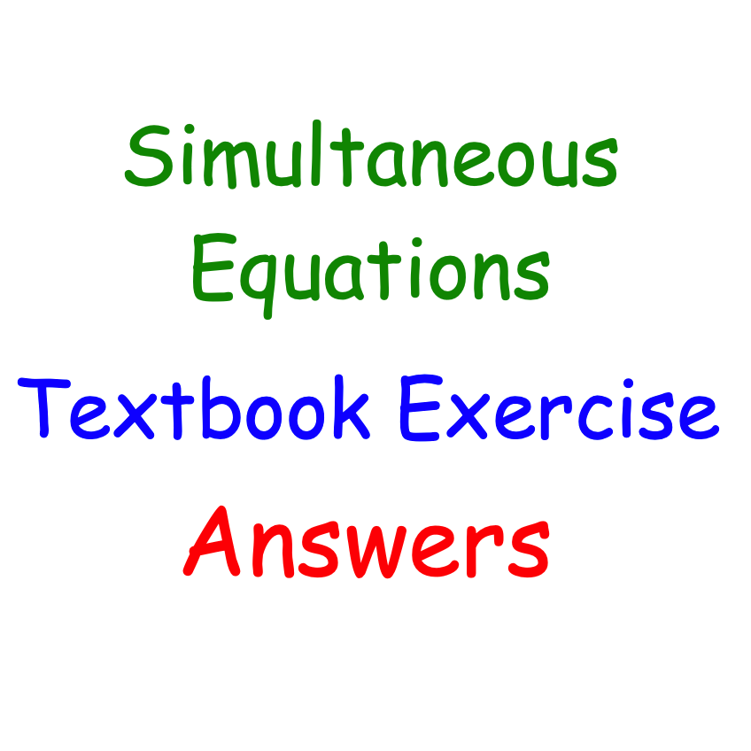 Simultaneous Equations Textbook Answers Corbettmaths