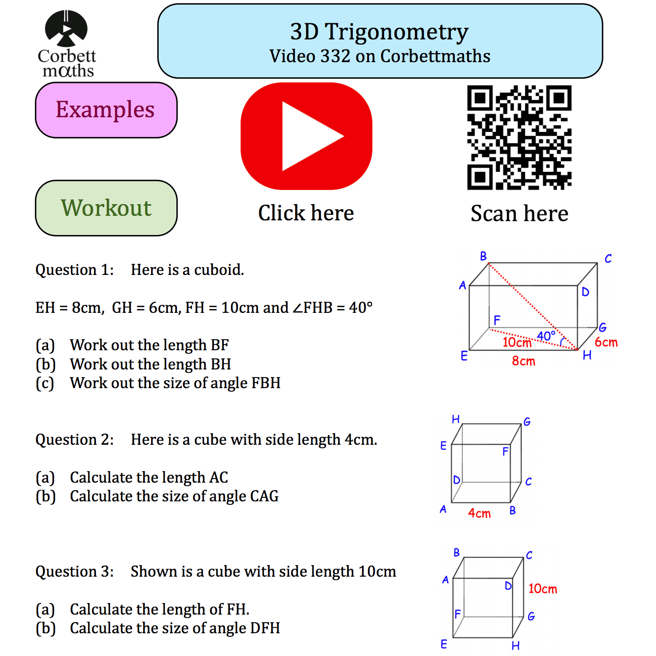 3d Trigonometry Textbook Exercise Corbettmaths