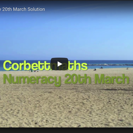 Numeracy 20th March