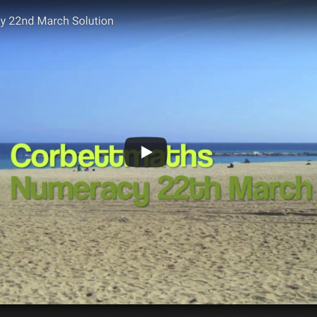 Numeracy 22nd March