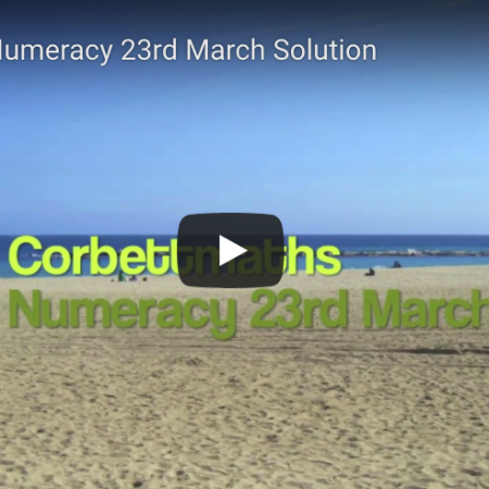 Numeracy 23rd March
