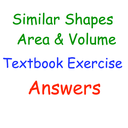 Similar Shapes Area Volume Textbook Answers