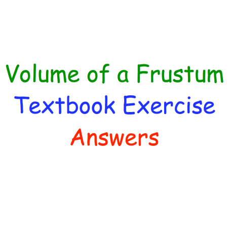 Volume of a Frustum Textbook Answers