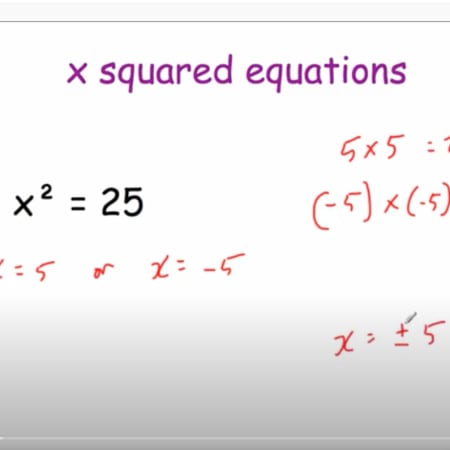 Equations x squared Video