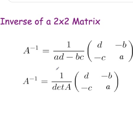 Inverse of a 2×2 Matrix Video