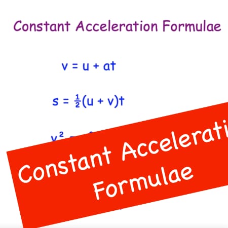 Constant Acceleration Formulae Video