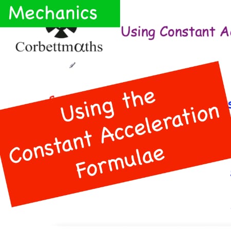Constant Acceleration Formulae (using) Video